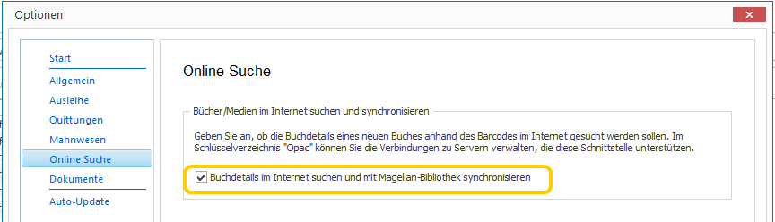 Online-Suche aktivieren