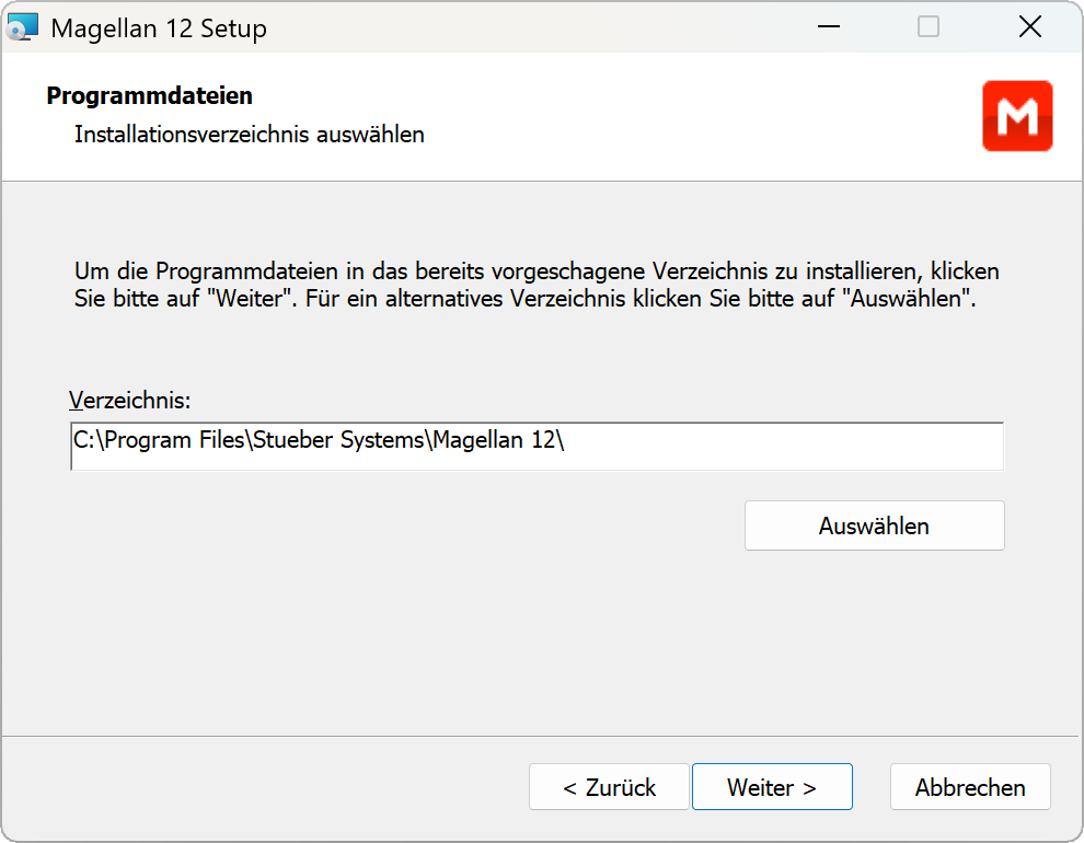 Installationspfad festlegen