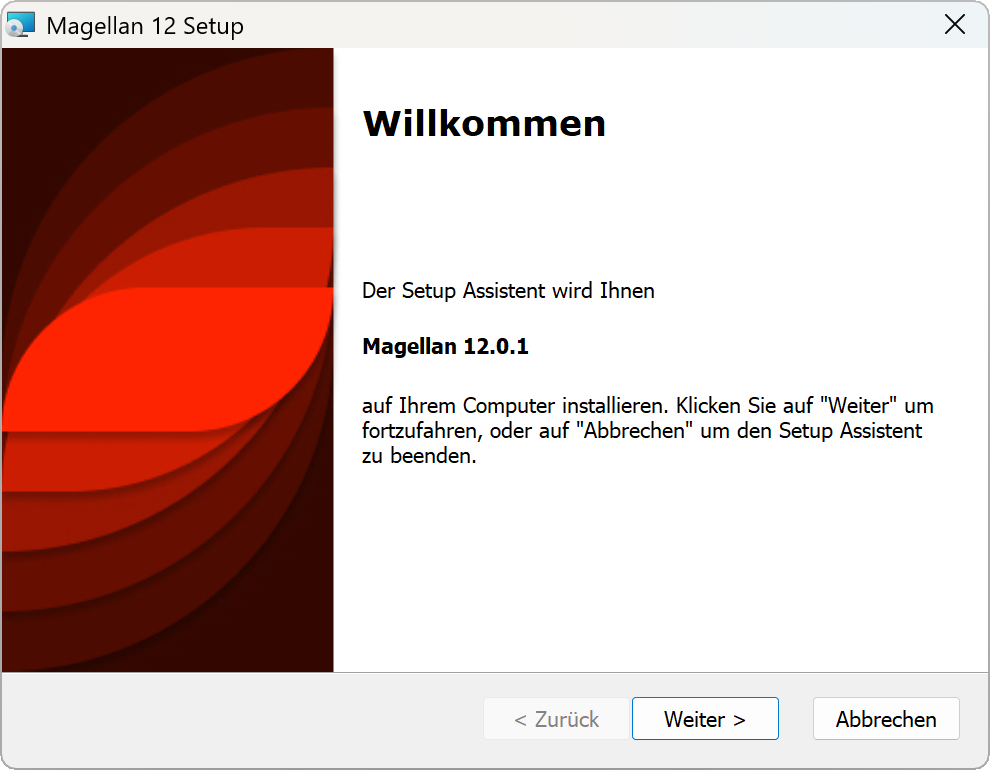 Startdialog der Installation