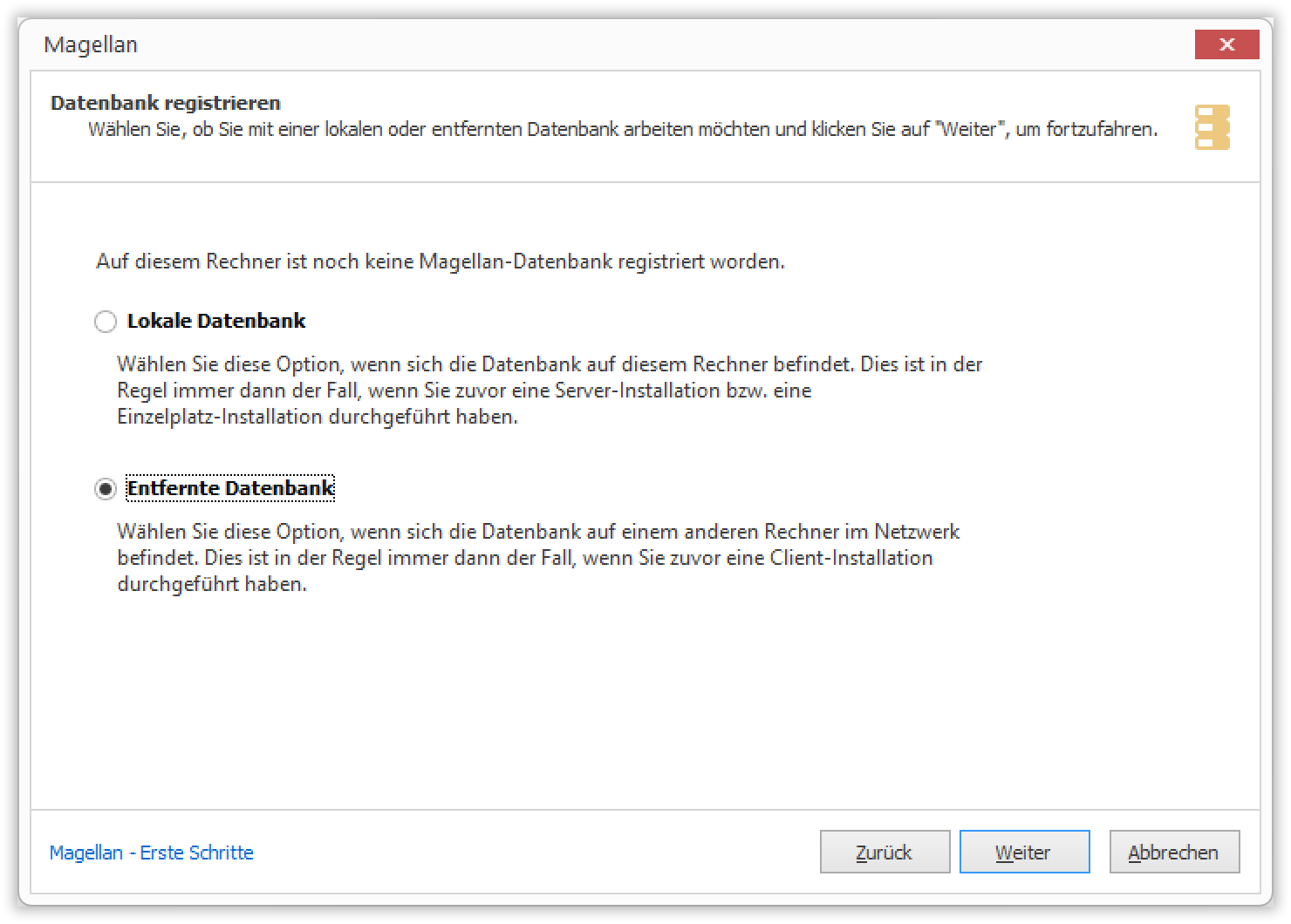 Entfernte Datenbank