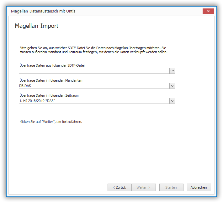 Legen Sie hier den Übertragungsrichtung fest.